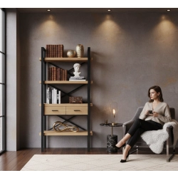 REGAŁ NA KSIĄŻKI DREWNO LITE  DĄB JESION OLCHA RNK-6